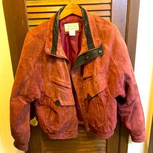 Vintage Ash Creek Trading Women's Leather Coat - Size XL, Burgundy/Brown